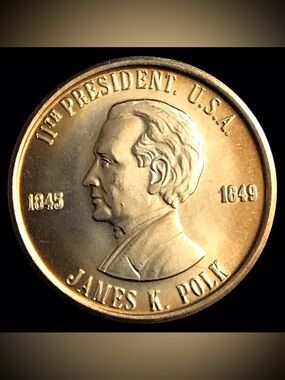 Brass Presidential Token Coin- James K. Polk
